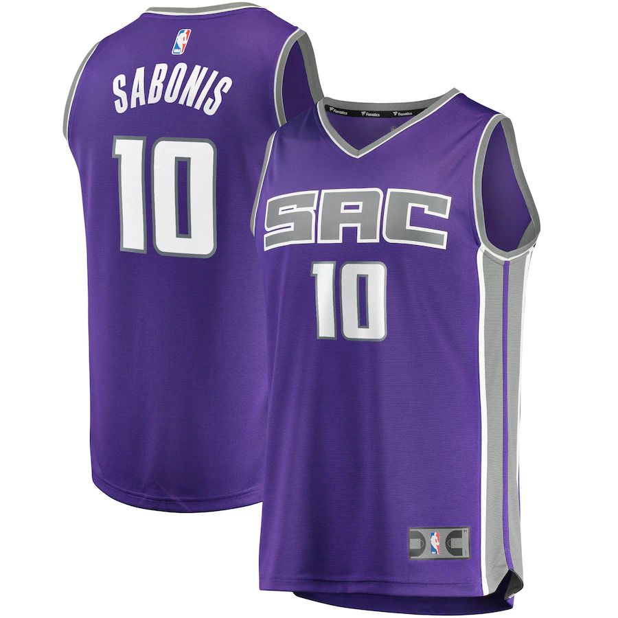 Men Sacramento Kings #10 Domantas Sabonis Fanatics Branded Purple Fast Break Replica NBA Jersey